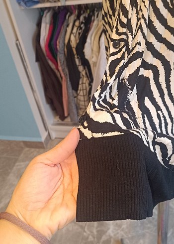 Zebra Desenli Kadın Uzun gömlek - Görsel 2