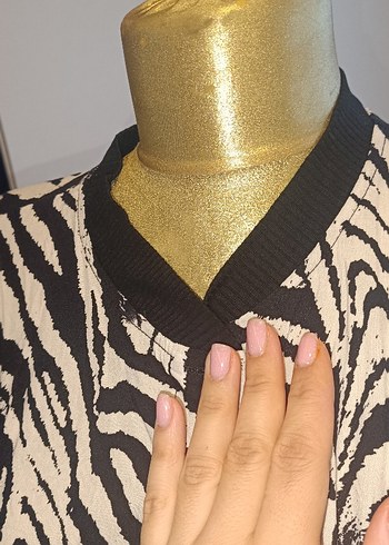 Zebra Desenli Kadın Uzun gömlek - Görsel 6