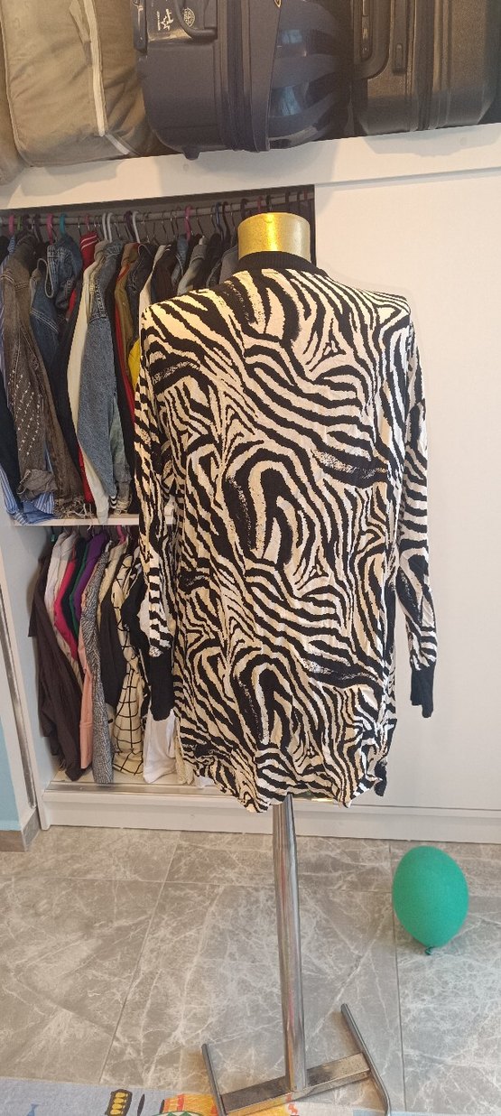 Zebra Desenli Kadın Uzun gömlek - Görsel 5