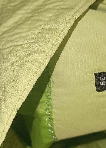 yeşil Düğmeli Uzun Kadın Trençkot - Görsel 4