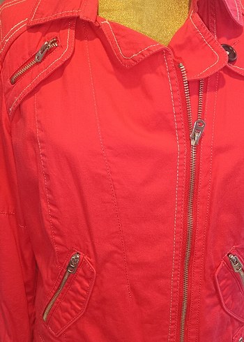 Renkli Fermuarlı Kadın Ceket - Görsel 2