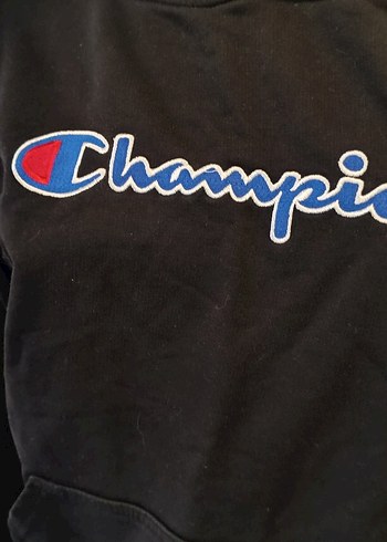Champion Siyah Kapüşonlu Kadın Sweatshirt - Görsel 2