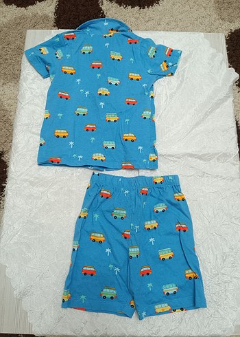 HelloBaby Mavi Desenli Bebek Erkek Kısa Kollu Takım