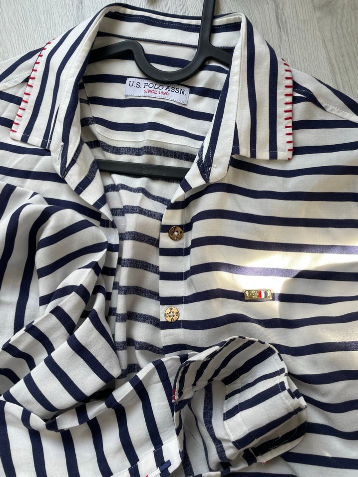 Us Polo Çizgili Uzun Kollu Gömlek - Görsel 4
