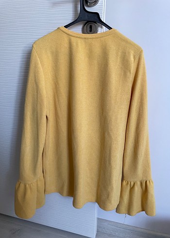 Sarı Kadın Renkli Uzun Kollu Sweatshirt - Görsel 3