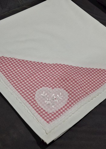 Diğer Vintage Beyaz 90cm masa örtüsü