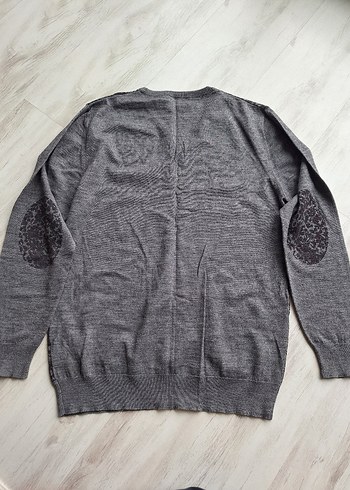 Gri V Yakalı Erkek Triko Kazak - Görsel 2