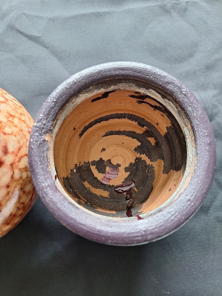 Renkli Kahverengi Seramik Vazo Çift Seti - Görsel 3