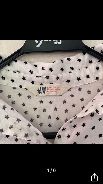 H&M Sırt Kruvaze Yıldız Desenli Gömlek