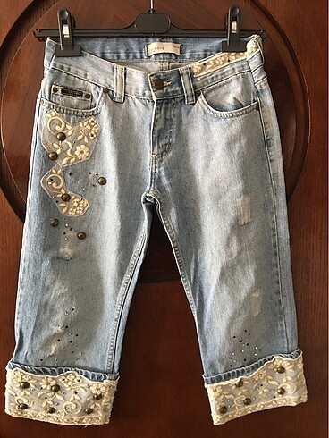 Iceberg Dantel ve zımba detaylı Kapri Jean