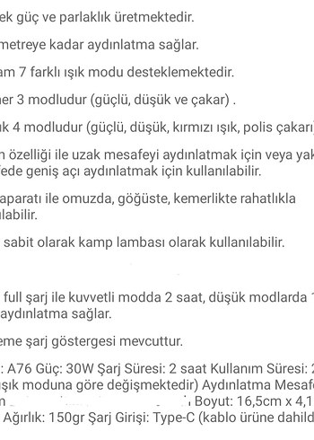 Polis lambası Çakarlı Şarjlı Süper 2000Lümen  Feneri(sıfır ürün) - Görsel 12