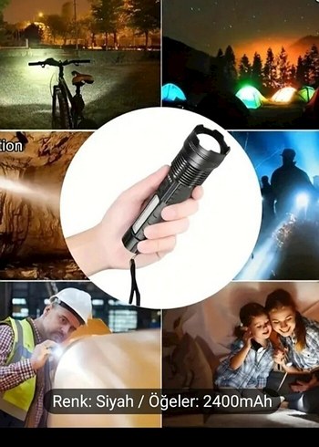 Polis lambası Çakarlı Şarjlı Süper 2000Lümen  Feneri(sıfır ürün) - Görsel 10