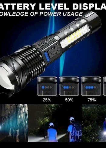 Polis lambası Çakarlı Şarjlı Süper 2000Lümen Fener(sıfır ürün) - Görsel 4