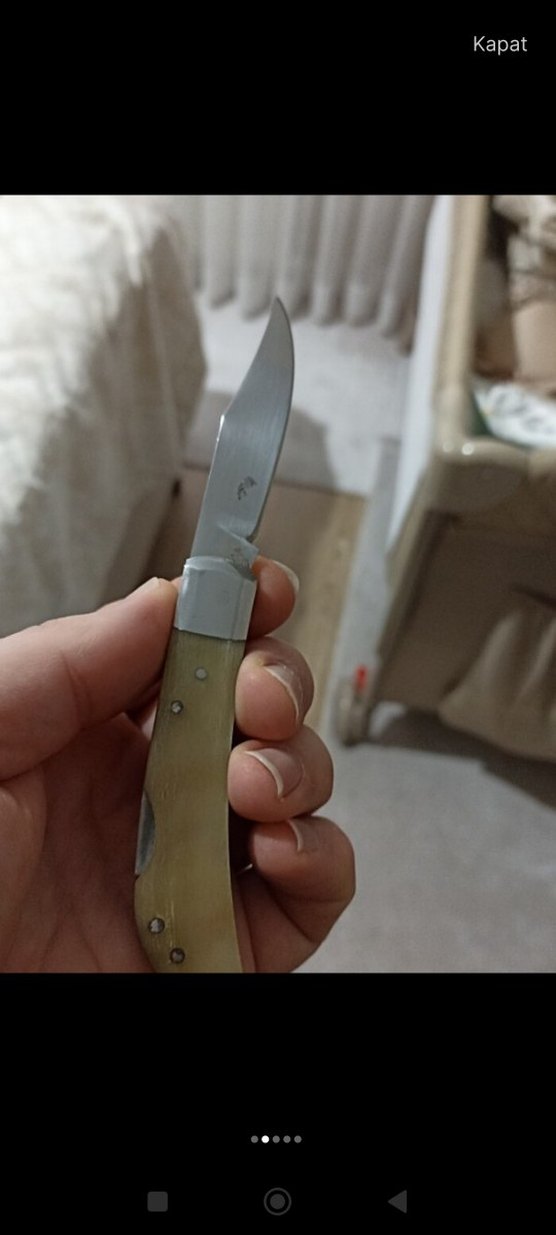 Bej Saplı Katlanabilir Cep Bıçağı(sıfır ürün) - Görsel 2