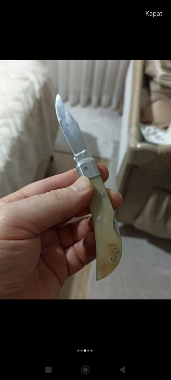Bej Saplı Katlanabilir Cep Bıçağı(sıfır ürün) - Görsel 3