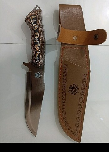 Kahverengi Saplı Bıçak ve Kılıf - Görsel 2