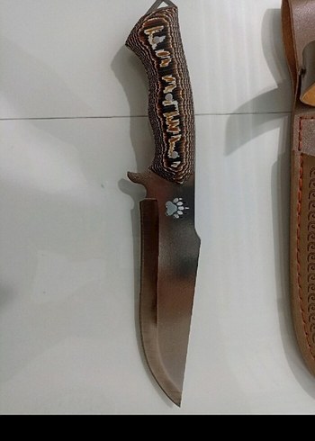 Kahverengi Saplı Bıçak ve Kılıf - Görsel 3
