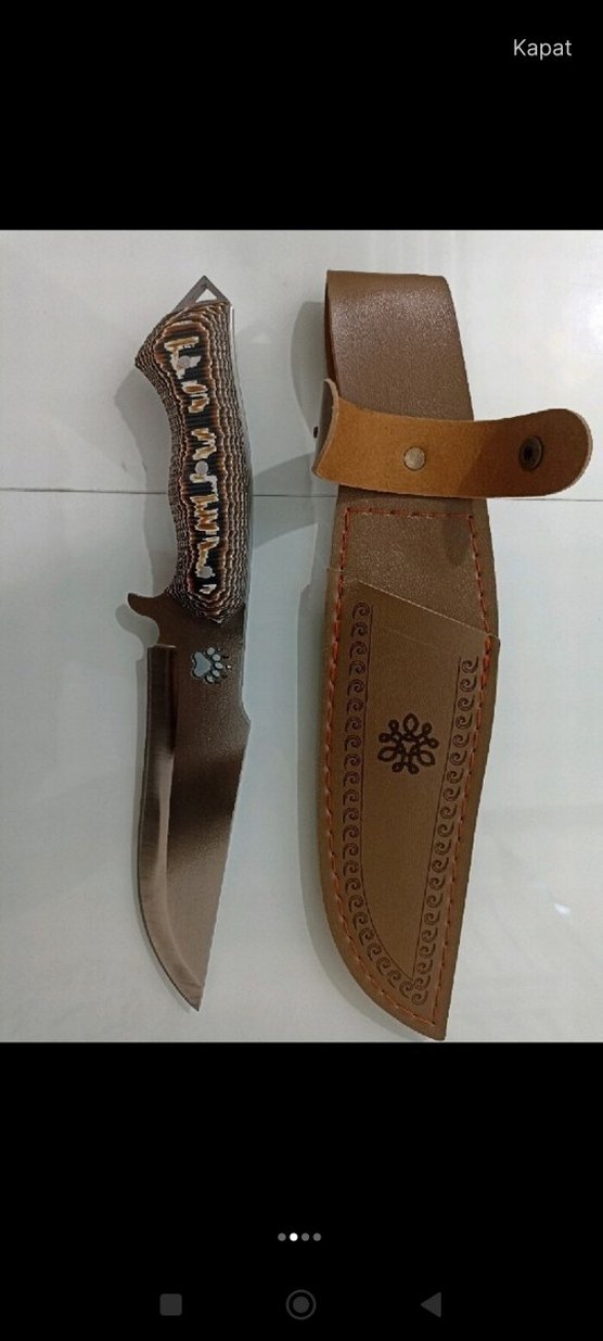 Kahverengi Saplı Bıçak ve Kılıf - Görsel 2