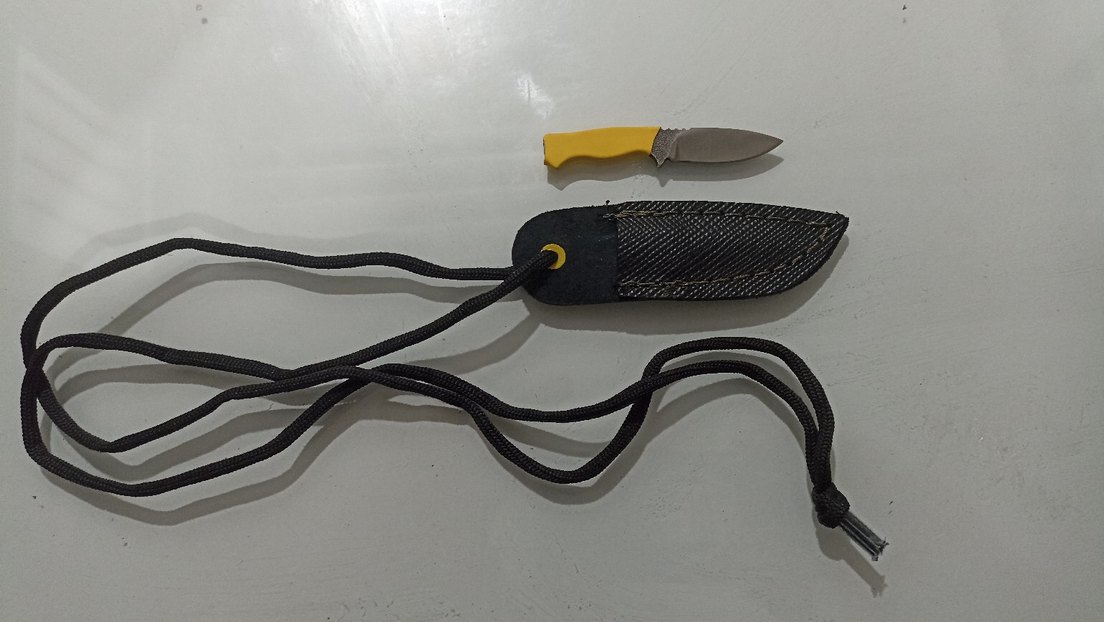 Sarı Saplı Bıcak ve Kılıf(boyun askı ipli) - Görsel 2