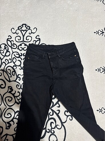Diğer Siyah dar paça yüksel bel pantalon