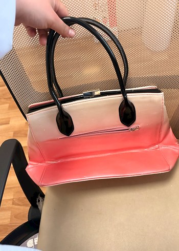 Pembe Baskılı Deri Kadın Çanta - Görsel 3