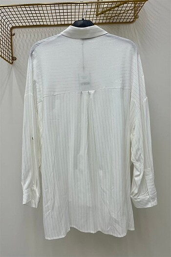 Missemramiss beyaz sim çizgi gömlek - Görsel 2