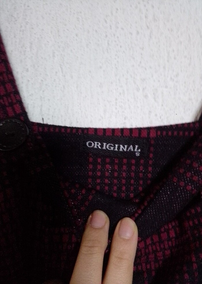 Kadın bordo salopet  - Görsel 2