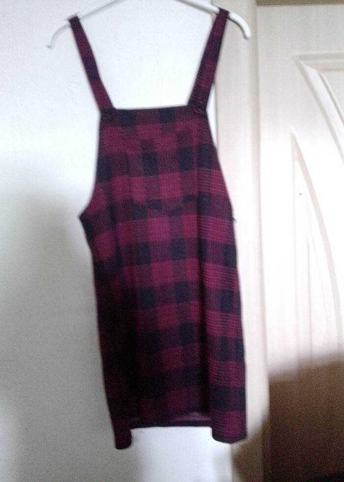 Kadın bordo salopet  - Görsel 3