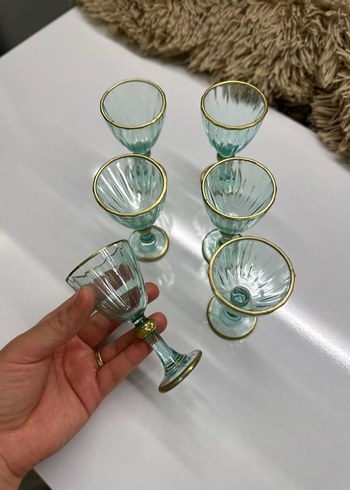 Altın Kenarlı 6'lı kahve yanı su bardağı