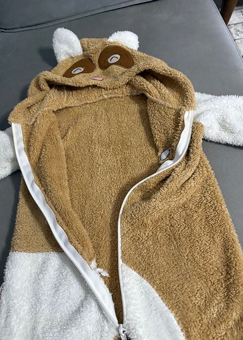 Kahverengi Kürklü Kedi Kapüşonlu Sweatshirt - Görsel 3