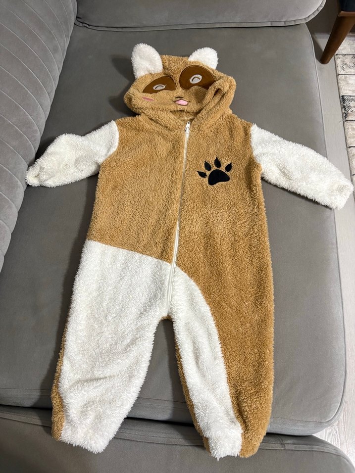 Kahverengi Kürklü Kedi Kapüşonlu Sweatshirt - Görsel 2