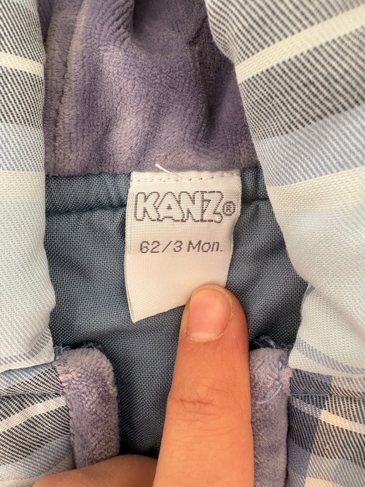 Gri Kareli Kapüşonlu Bebek Tulumu - Görsel 3