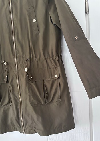 Yeşil Midi Kadın Kemerli Ceket - Görsel 2