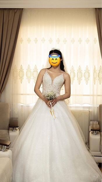 HELEN MODEL GELİNLİK+DUVAK VE TAÇ
