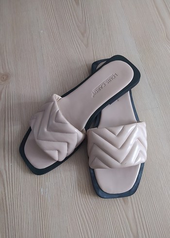 Bej Kadın Blok Topuklu Terlik - Görsel 2