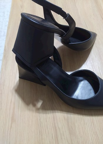 Siyah Tokalı Stiletto Ofis Ayakkabısı - Görsel 3