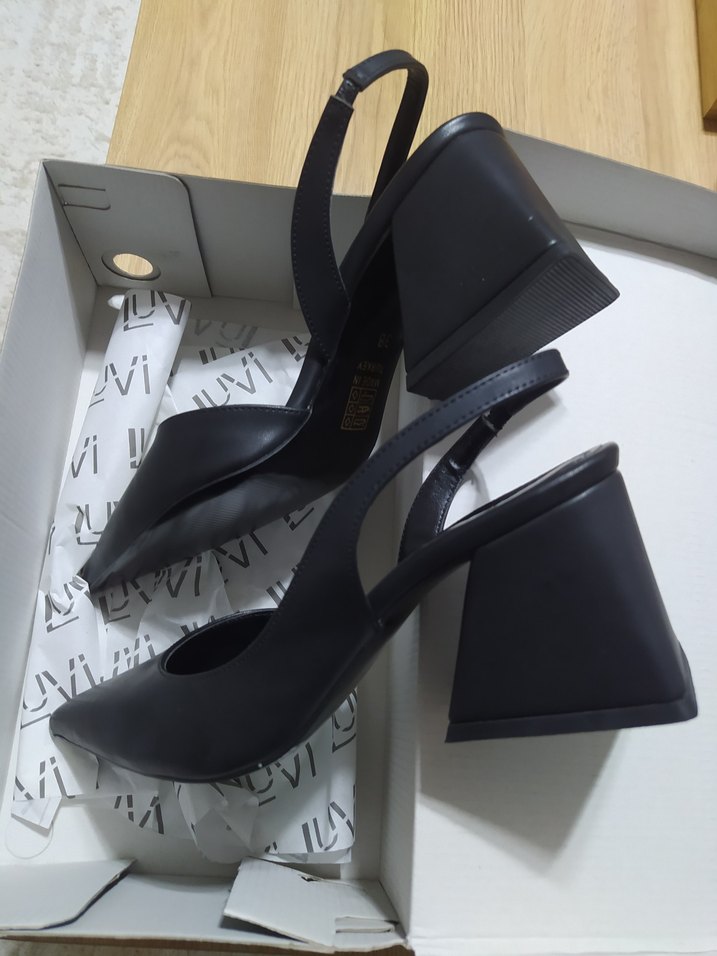 Siyah Tokalı Stiletto Ofis Ayakkabısı - Görsel 5