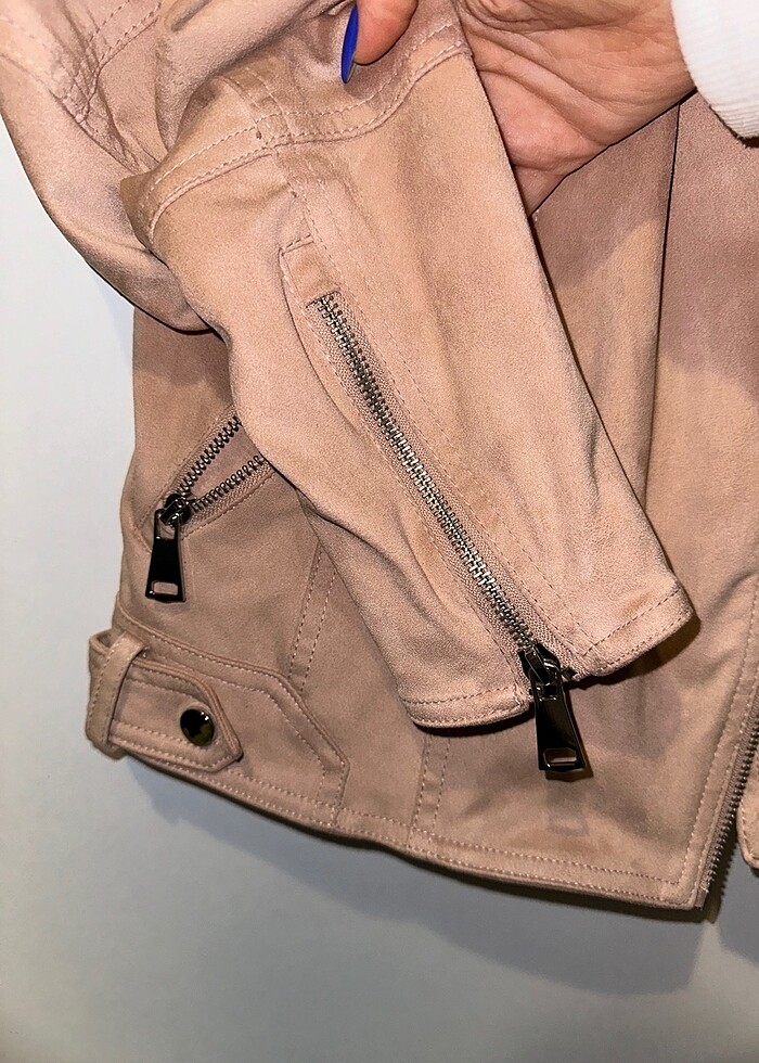 Süet mont ceket - Görsel 4