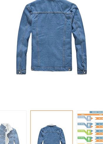 Erkek Mavi Sıcak Kürklü Denim Ceket - Görsel 3