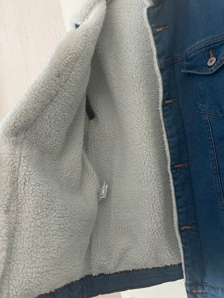 Erkek Mavi Sıcak Kürklü Denim Ceket - Görsel 5