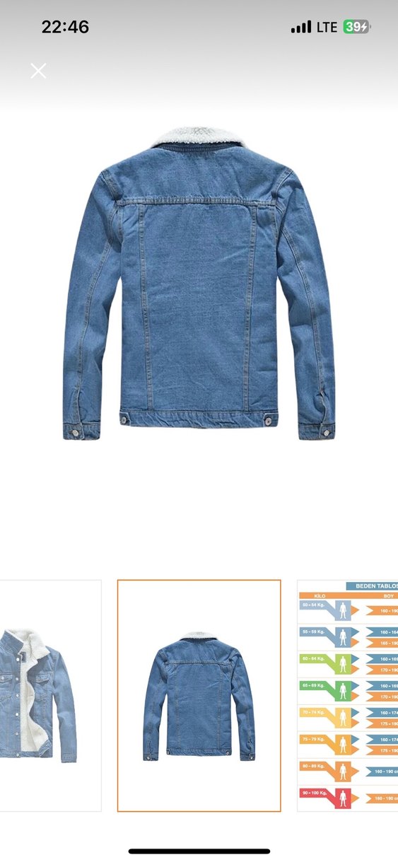 Erkek Mavi Sıcak Kürklü Denim Ceket - Görsel 3