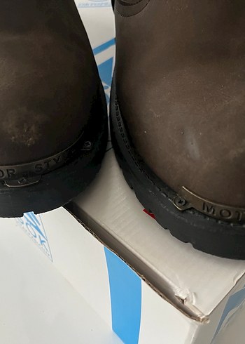 Kahverengi Deri Biker Botlar Tokalı 40 numara - Görsel 3