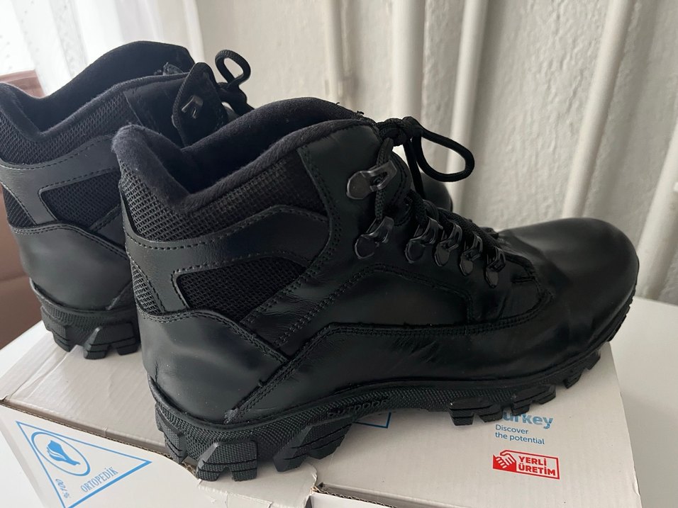 Siyah Bağcıklı Erkek Biker Botu - Görsel 2