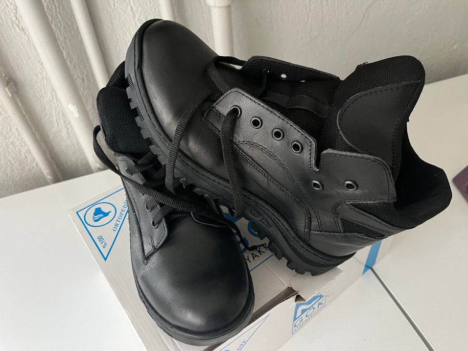 Siyah parasut kumas Detaylı Erkek deri Bot - Görsel 2