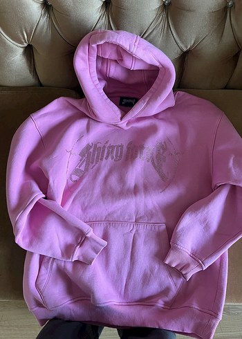 Pembe Kapüşonlu Sweatshirt