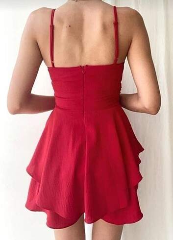s Beden kırmızı Renk Mini esnek kırmızı şortlu elbise