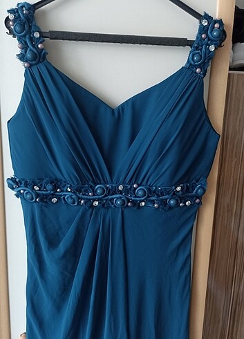 44 Beden mavi Renk Kadın abiye elbise 