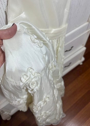 11-12 Yaş Beden beyaz Renk Kız Çocuk Beyaz Fırfırlı Nakışlı Elbise NeXT