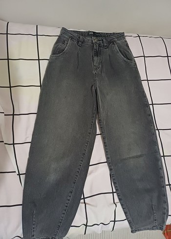 Gri Salaş Kesim Kadın Denim Pantolon