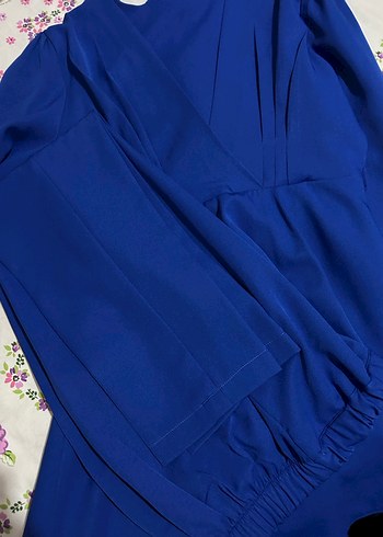 Uzun Kollu Mavi Drapeli Abiye ikili takim - Görsel 5